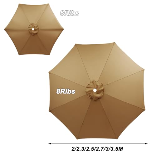 Toldo de repuesto para sombrilla 2.7 metros funda de recambio impermeable jardín 7