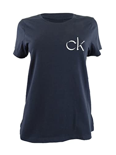 Calvin Klein Sleepwear Women's Short Sleeve Sleep Shirt (S, Navy)