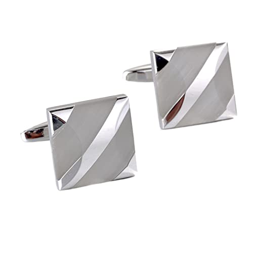 Set de Mancuernas Daesar Cuadradas Vintage Plata miniatura 1