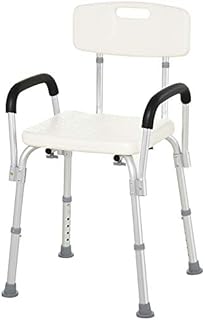 HOMCOM Adjustable Shower Chair, Shower Seat, Portable Medical Stool with Adjustable Back and Armrest for Mobility