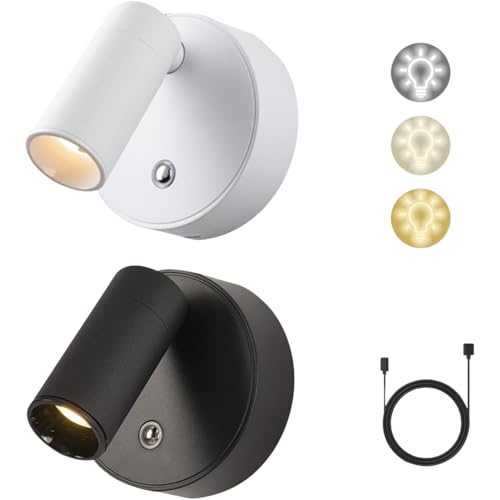 Luminária LED Recarregável USB‑C Sem Fio Sensor Toque 3 Níveis Luz Rotação 360° Ímã Forte Parede Quarto Leitura (Preto)