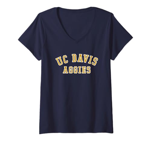 Womens UC Davis Aggies Varsity Navy Officially Licensed V-Neck T-Shirt
