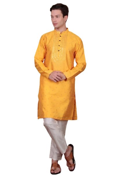 Multicolor Embroidered Cotton Kurta for Men - Stylish Full Sleeve Traditional Indian Wedding Ethnic Wear for Festive & Party Occasions (JQ-EM-001-Only Kurta)-image-20