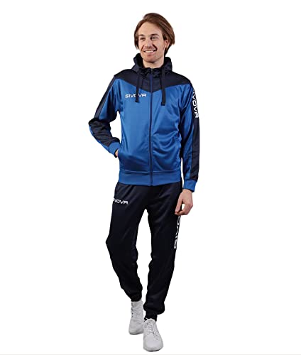 GIVOVA Tuta Roma Con Cappuccio Polarfleece Ensemble Sportif, Royal, Bleu, L Mixte