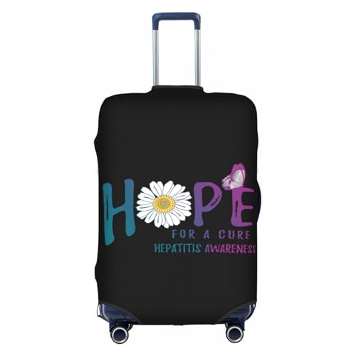 Travel Luggage Cover Hope For A Cure Hepatitis Awareness Flower Fashion Washable Baggage Suitcase Protector Fit For Luggage Large