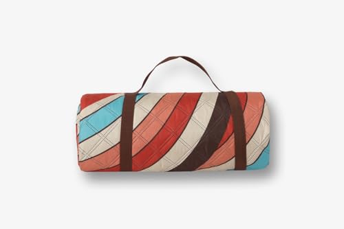 Image of Picnic Blanket Waterproof Camping Mat 200cm Large Beach Picnic Mat with Portable Handy Tote for Travel Sports Home Yoga Park Grass Mat for Baby (Waves Pattern)