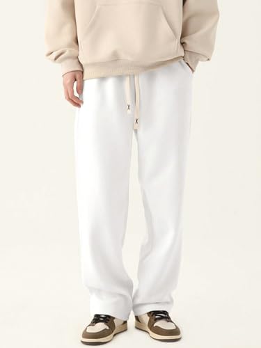 Image of dockstreet Straight Wide fit Long Length Trouser Style Drawstring Trackpant for Men /Trending Sporty Style, Relaxed Casual Pants for Men