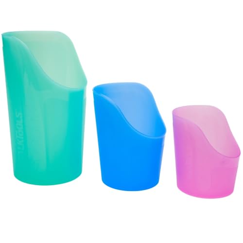 Image of TalkTools CutOut Nosey Cups - Drinking Glass for Stable & Fixed Position, Special Drinking Cups, Therapy Training Cups, Motor and Coordination Support (All 3 Sizes (Pink, Blue & Green))