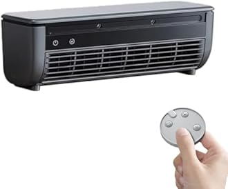 No Drilling Wall Air Conditioner Fan,Kitchen Ductless Air Conditioner Fan with Remote Control,Ice Mist Cooling Fan 6000 mAh USB Charging,Quickly Cooling,for Camping,Car,Bedroom (Gray)