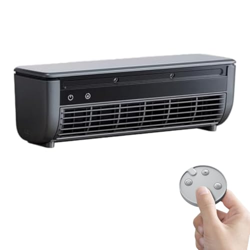 No Drilling Wall Air Conditioner Fan,Kitchen Ductless Air Conditioner Fan with Remote Control,Ice Mist Cooling Fan 6000 mAh USB Charging,Quickly Cooling,for Camping,Car,Bedroom (Gray)