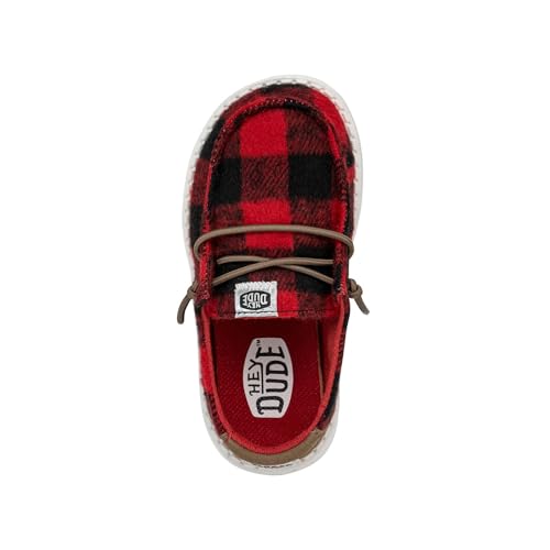 Hey Dude Wendy Toddler Buffalo Plaid Red/Black Size 9 | Kids Shoes | Kids Slip-on Loafers | Comfortable & Light-Weight2