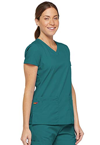 Image of Dickies Women's Jr. Fit V-Neck Scrub Top Multiple Patch Pockets