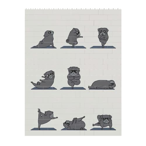 Black Pug Yoga ubNpOK ςݖ؃pY ̏ pŶ y XgX DIY l q SҌ ȒP a v[g 16.7x22.3cm