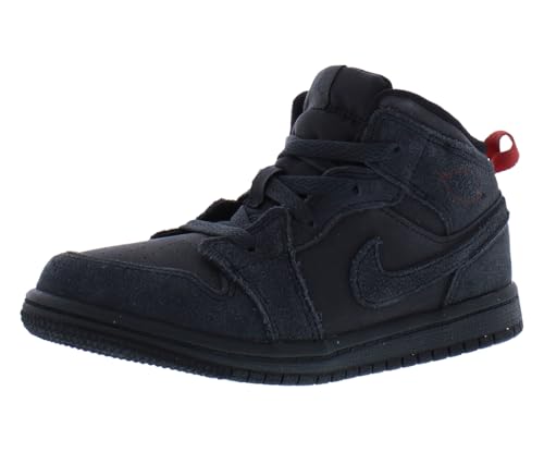 Nike Jordan 1 Mid SE Craft Infant/Toddler Shoes Size 7, Color: Dark Smoke Grey/Black/Space Black