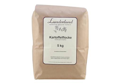 Kartoffelflocke 5kg getreidefreier Mixer gegart und geflockt mit kleinen Schalenstückchen Einzelfuttermittel für Hunde und Katzen