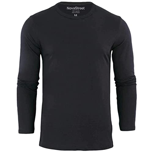 Kit 3 Camisetas Manga Longa Masculinas Slim Fit Novastreet Cor:Branca, Preta e Cinza;Tamanho:P