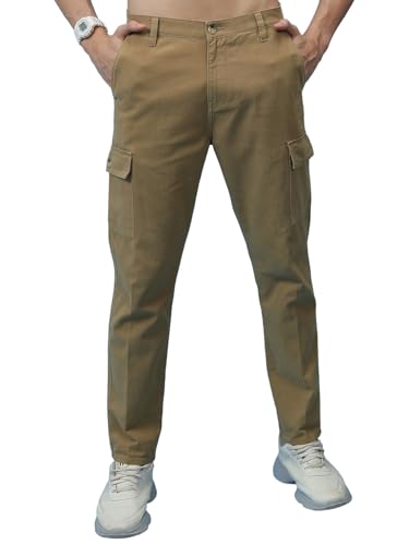 Image of Highlander Men's Tapered Fit | Cargo Trousers | Sleek & Functional | Utility Pockets | Trouser for Men | Men Trousers