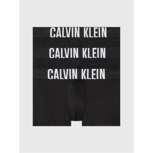 Calvin Klein Herren 3er Pack Boxershorts Trunks Unterwäsche, Schwarz (Black/Black/Black), M