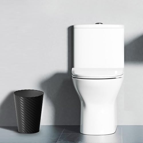 Image of Bathroom Trash Can, 8 Pack 1.8 Gallons Small Trash Can with Trash Bags, Bathroom Garbage Can, Plastic Trash Bin, Round Waste Basket for Living Room, Bedroom, Office, Kitchen, Compact Space (Black)
