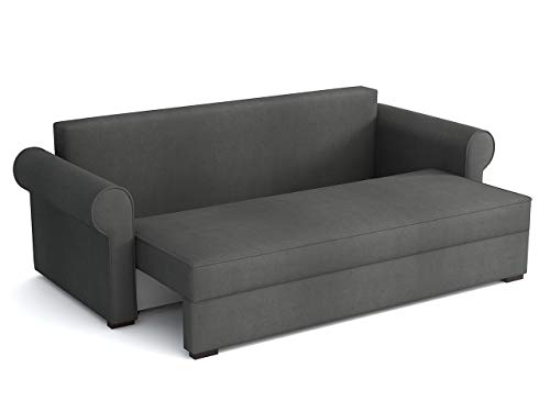 Schlafsofa Olimpia Cord, Bettsofa mit abgerundete Armlehnen, Sofa mit Bettkasten und Schlaffunktion, Couchgarnitur, Schlafcouch, Sofagarnitur, Wohnlandschaft, Beste Qualität (Poso 01) – Bild 6
