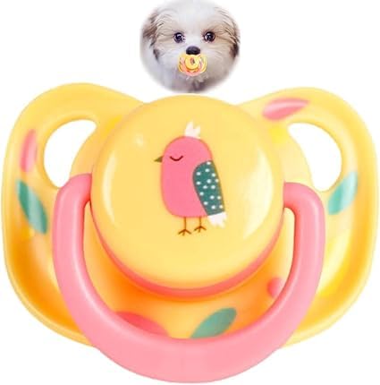 Nlinlin Pet Silicone Calming Pacifier, Dog Pacifiers for Small Dogs, Kitten Pacifiers, Puppy Teething Toys and Cat Chew Toys, Essential Pet Supplies, Puppy Essentials and Kitten Supplies (Chicks)