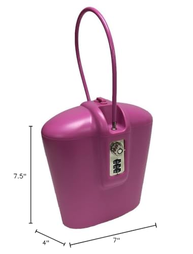 SAFEGO Portable Indoor/Outdoor Lock Box Safe with Key and Combination Access (Pink) - Thumbnail 7