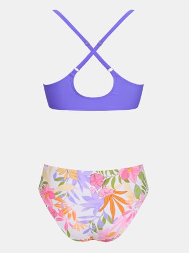 Image of CUPSHE Women's Two Piece Bikini Set Floral Print Knot Bunny Tie