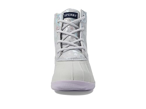 Sperry Kids Girls Port Metallic Leopard Print Duck Casual Boots Ankle - Grey2