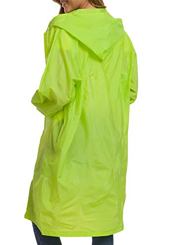 Besshopie BH0203BS0006_G_M Clear Eva Raincoat Women Waterproof Rain Ponchos Long Packable Lightweight Hooded Raincoat Travel Fishing Hiking Daily Use Green M thumb #1
