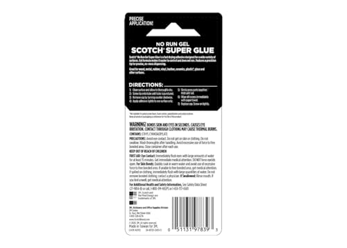 Scotch Super Glue Gel, .07 oz, 2-Pack, Dries Quickly with a Permanent Hold (AD112) - Image 8