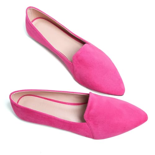WENJIAZHIZHI Ballet Flats for Women Comfortable Women's Flats Memory Foam Slip on Pointed Toe Flats Shoes Women Solid3