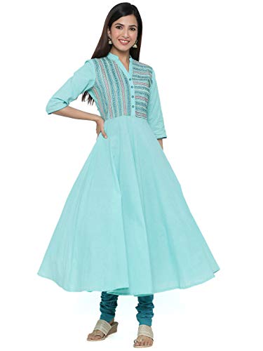 Image of Jaipur Kurti Women's Cotton Anarkali Salwar Suit Set