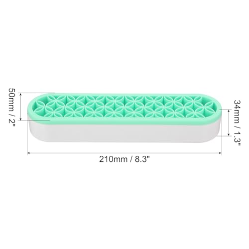 Image of PATIKIL Diamond Painted Pen Holder, Silicone Makeup Brush Holder Multi-Purpose Cosmetic Storage Box Desktop Organizer for Art Craft, Green