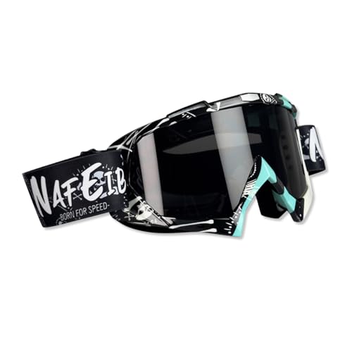 OLYSPM Gafas Motocross,Gafas MTB con Lentes de PC y Montura de TPU,Gafas Moto Anti-Empañamiento y Protección UV para Motocicleta,Carreras,Off-Road,UTV,BMX