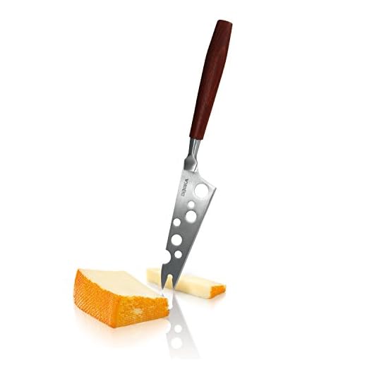 Boska Holland Cheese Knife with Rose Wood Handle, Cheesy Blade with Forked Tip, 10 Year Guarantee, Taste Collection