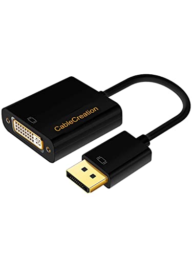 Image of CableCreation DisplayPort to DVI Adapter Cable, DP to DVI-I Converter Male to Female, Support 1080P@60Hz Full HD, 0.5 FT