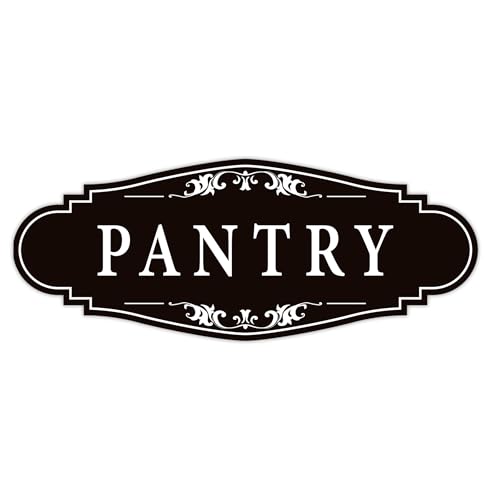 Pantry Door Sign Sticker for Kitchen 9x3.5IN Self-adhesive Black