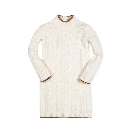 Hope & Henry Girls' Turtleneck Cable Knit Sweater Dress
