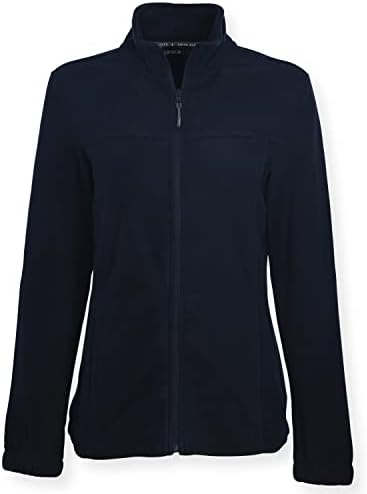 Swiss Alps Womens Full Zip Polar Fleece Jacket with Pockets, Navy, M