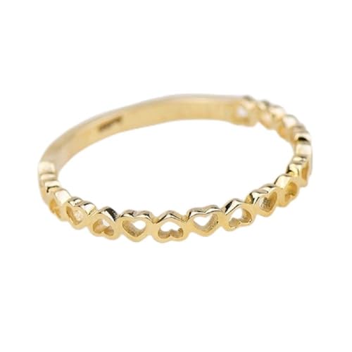Fashion Gold Heart Hollow Ring for Couple, Cute Dainty Plain Heart Classical Stacking Ring, Gothic Punk Multi Tiny Heart Eternity Bands Stackable Romantic Engagement Ring Jewelry-Making-Patterns 10