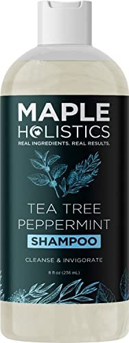 Tea Tree Shampoo Sulfate Free - Clarifying Shampoo For Build Up And Flakes With Peppermint Oil And Tea Tree Essential Oil For Dry Scalp Treatment - Deep Cleansing Tea Tree Mint Shampoo For Oily Hair #TOP29