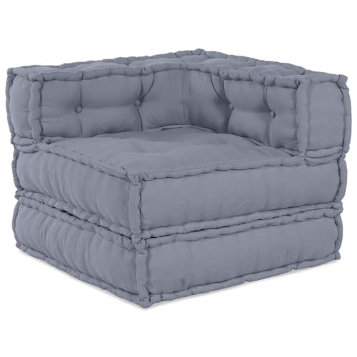 Sofá modular de tela gris de 3 piezas para pisos con poco espacio 5