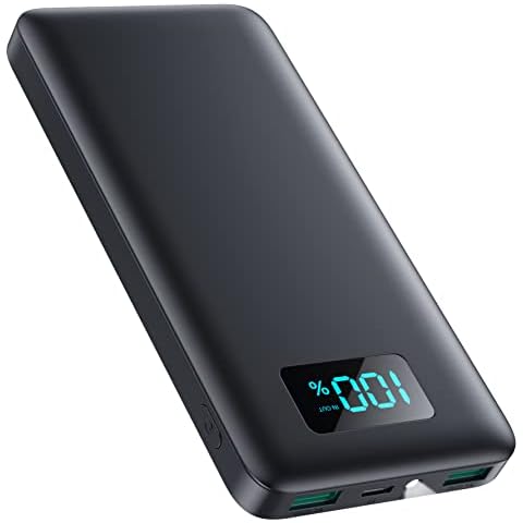 QTshine Power Bank 13800mAh, Ultra Slim LED Display Portable Charger, PD 3A USB C Input & Output with Flashlight Battery Pack Compatible with iPhone 14 Pro/Samsung/Xiaomi/Nexus/iPad Cover