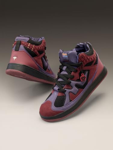Image of The Souled Store Naruto Shippuden: Sasuke Men and Boys Purple PU Upper Lace Up High Top Sneakers