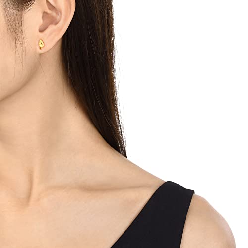 CHOW SANG SANG 999.9 24K Solid Gold Leaf Stud Earrings for Women 68725E2