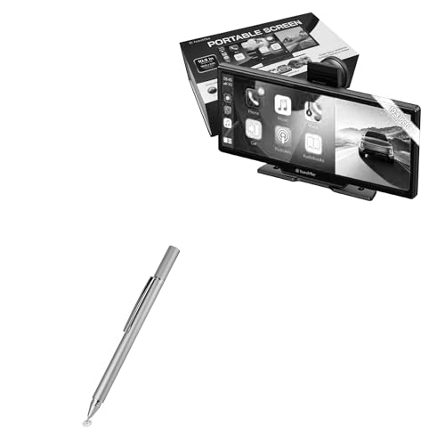 BoxWave Stylus Pen Compatible with Travelplay Touch Screen Wireless Car Screen (10.3 in) - FineTouch Capacitive Stylus, Super Precise Stylus Pen - Metallic Silver