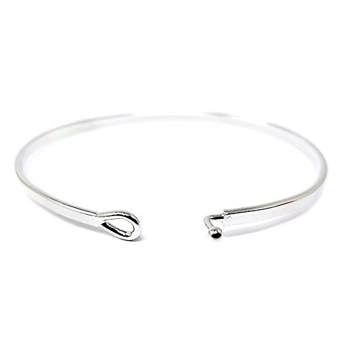 by you Wedding Inspirational Message Engraved Thin Bangle Hook Bracelet2