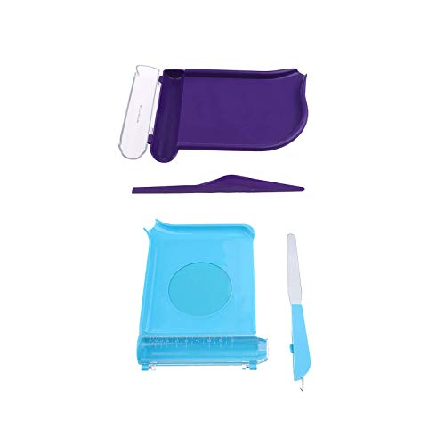 Bandeja para contar, 2 tipos, espátula, contador de píldoras, cortador de farmacia, morado y azul, 2 unidades