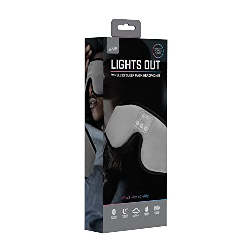 Image of iLive IAHB33G Lights Out Bluetooth Sleep Mask Headphones with Speakerphone, Gray, IAHB33G