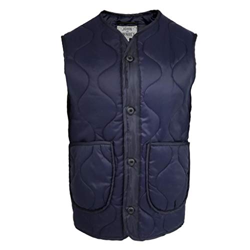 John Ownbey Company Men's Woobie Vest Poncho Liner Quilted Puff Vest Made in USA (Navy, Small)
